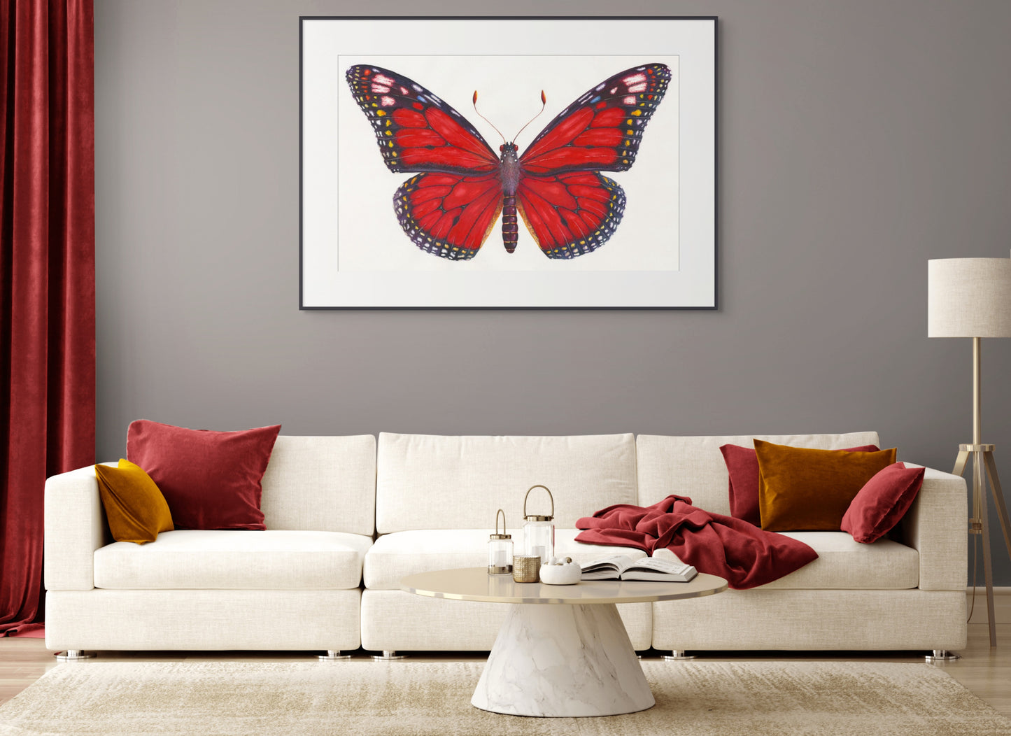 Monarch Butterfly (Red) - giclee print