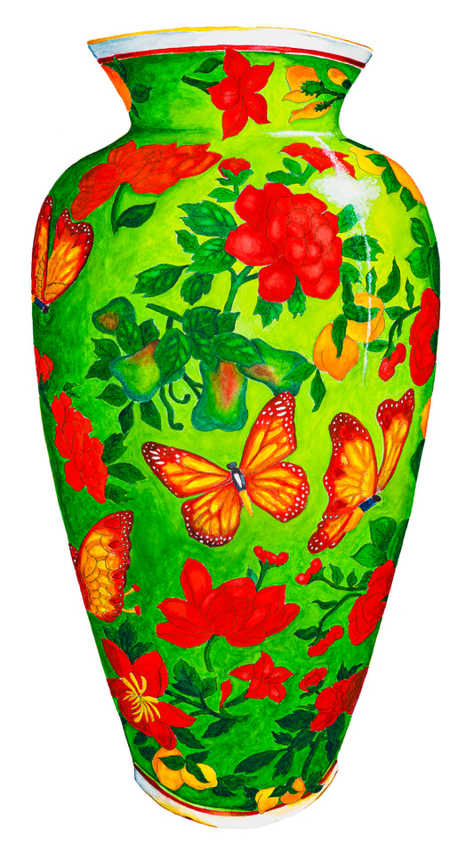 CHINESE VASE - GREEN - giclee print