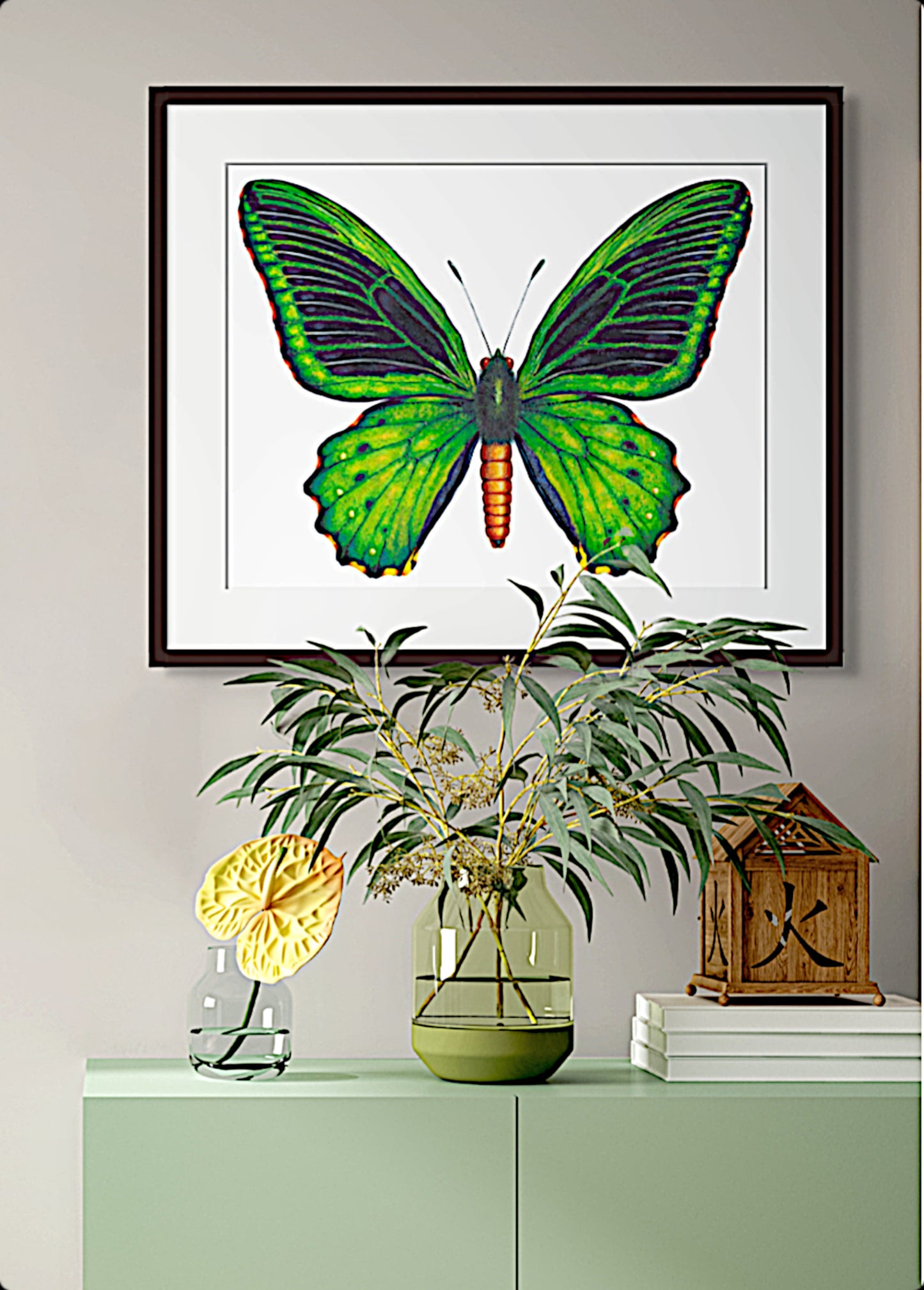 GREEN BIRDWING BUTTERFLY - giclee print