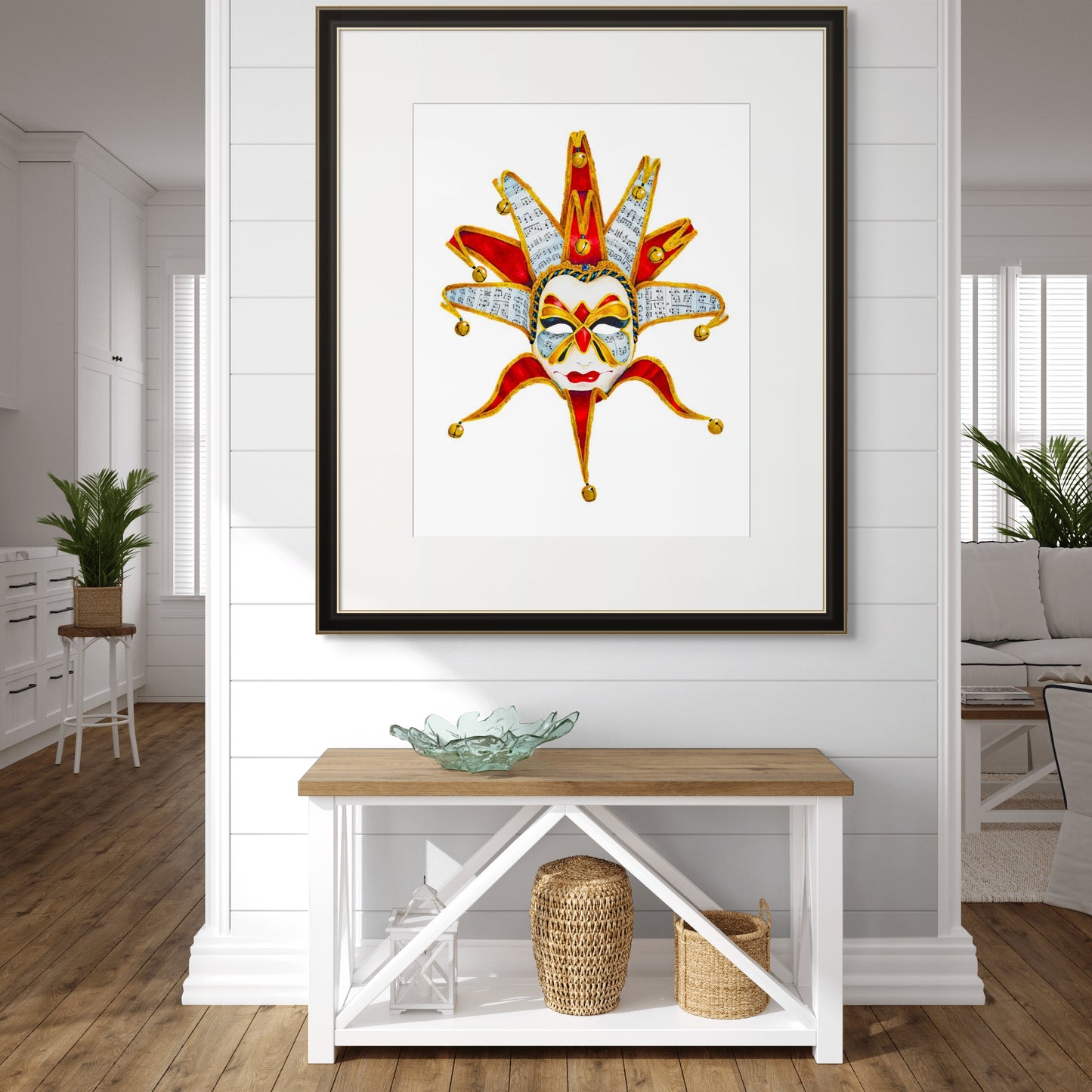 MARDI GRAS MASK - YELLOW - giclee print