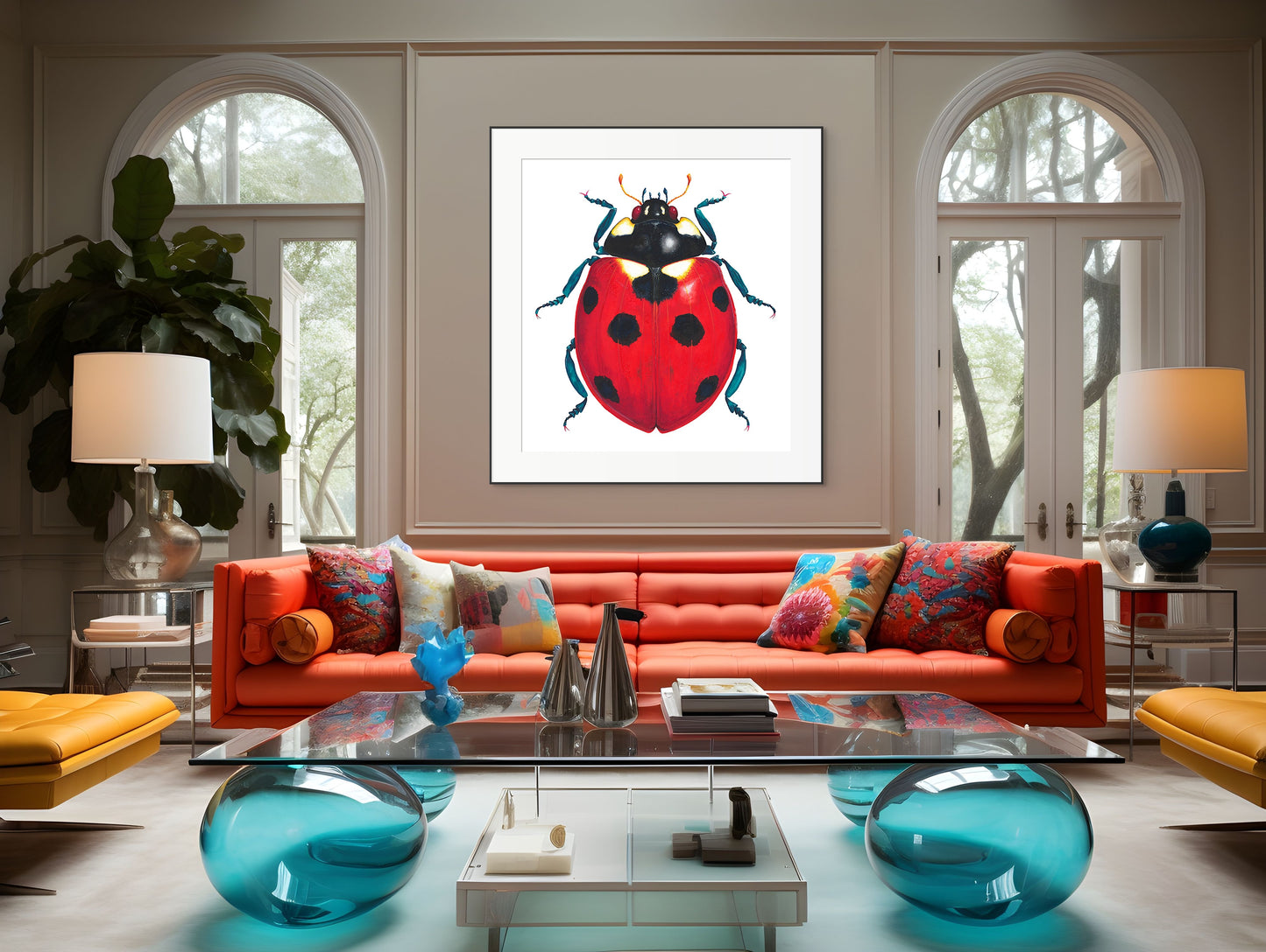 7-SPOT LADYBUG/LADYBIRD - original watercolour
