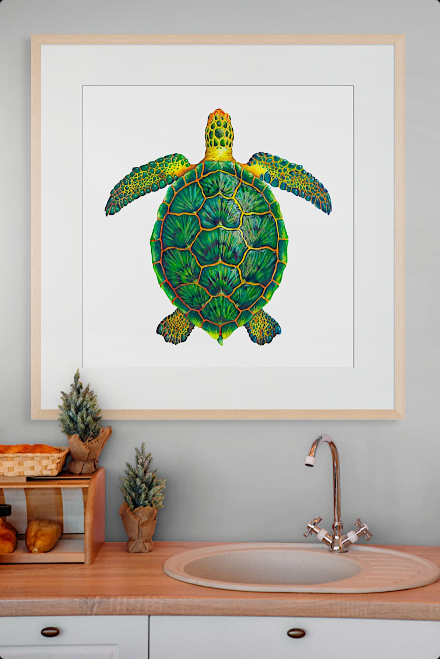 GREEN SEA TURTLE - original watercolour