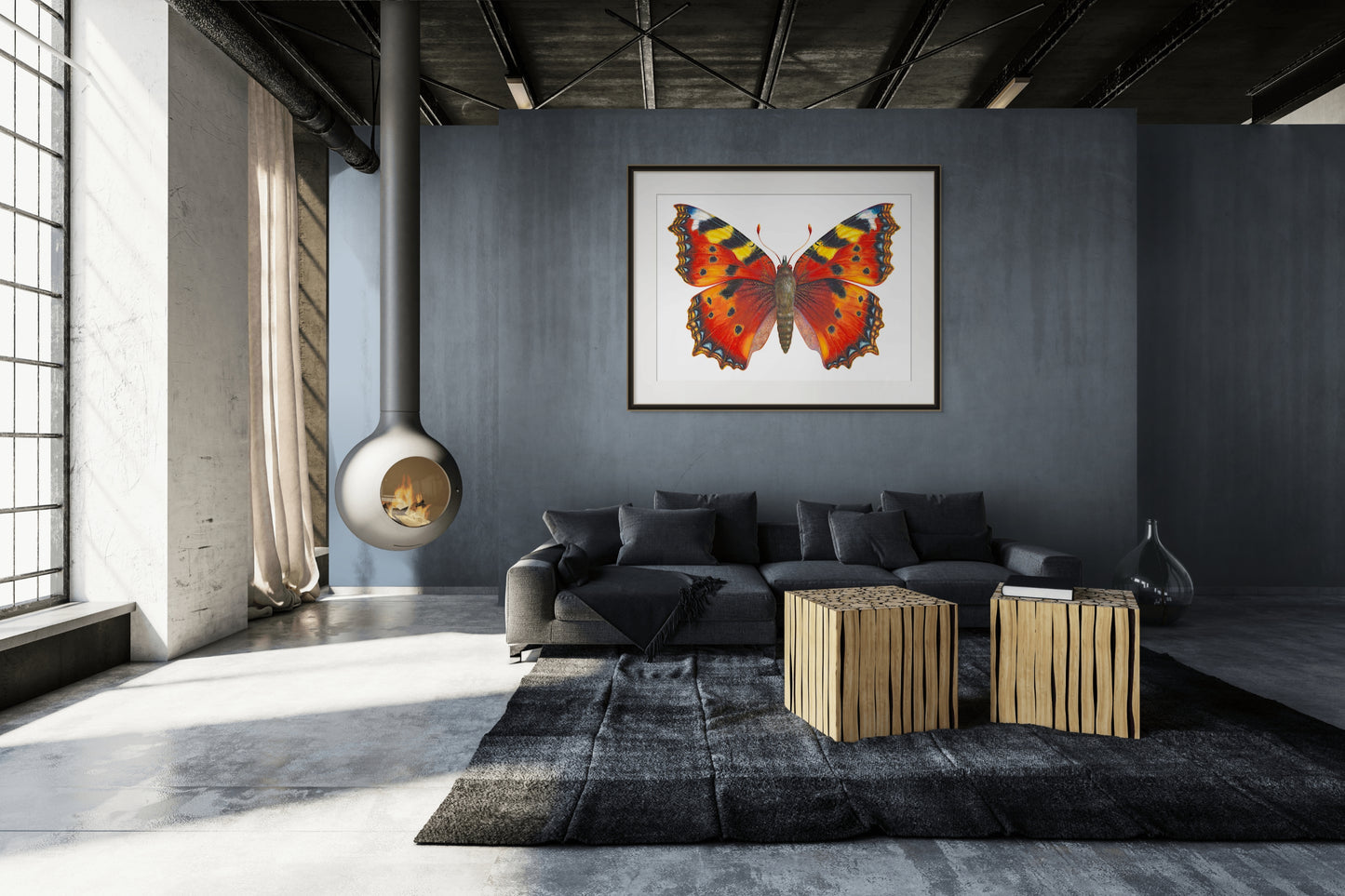 Small Tortoiseshell Butterfly - giclee print