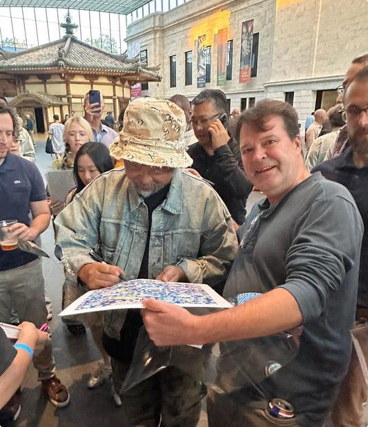 Takashi Murakami signing print at Cleveland Museum of Art