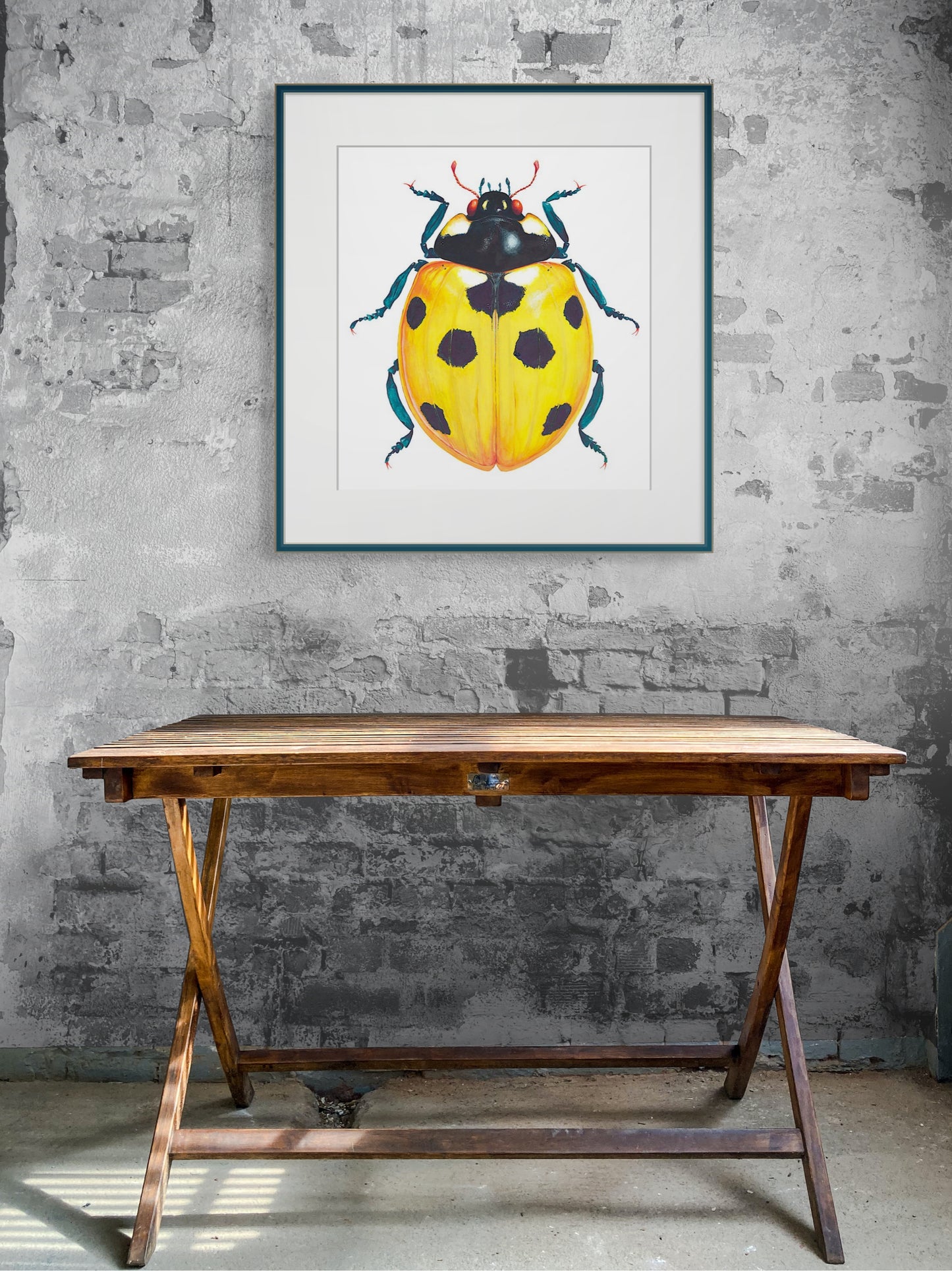 7-SPOT LADYBUG/LADYBIRD - Yellow - original watercolour