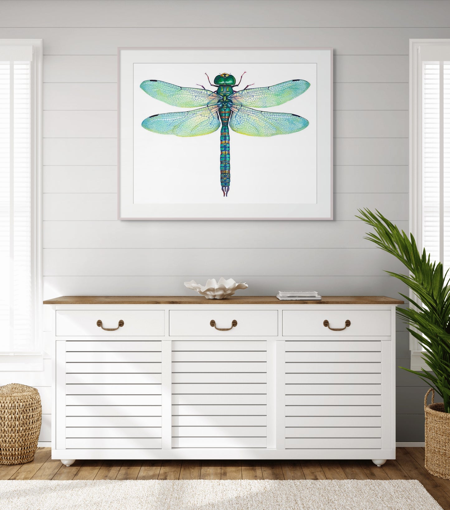GREEN DRAGONFLY - original watercolour