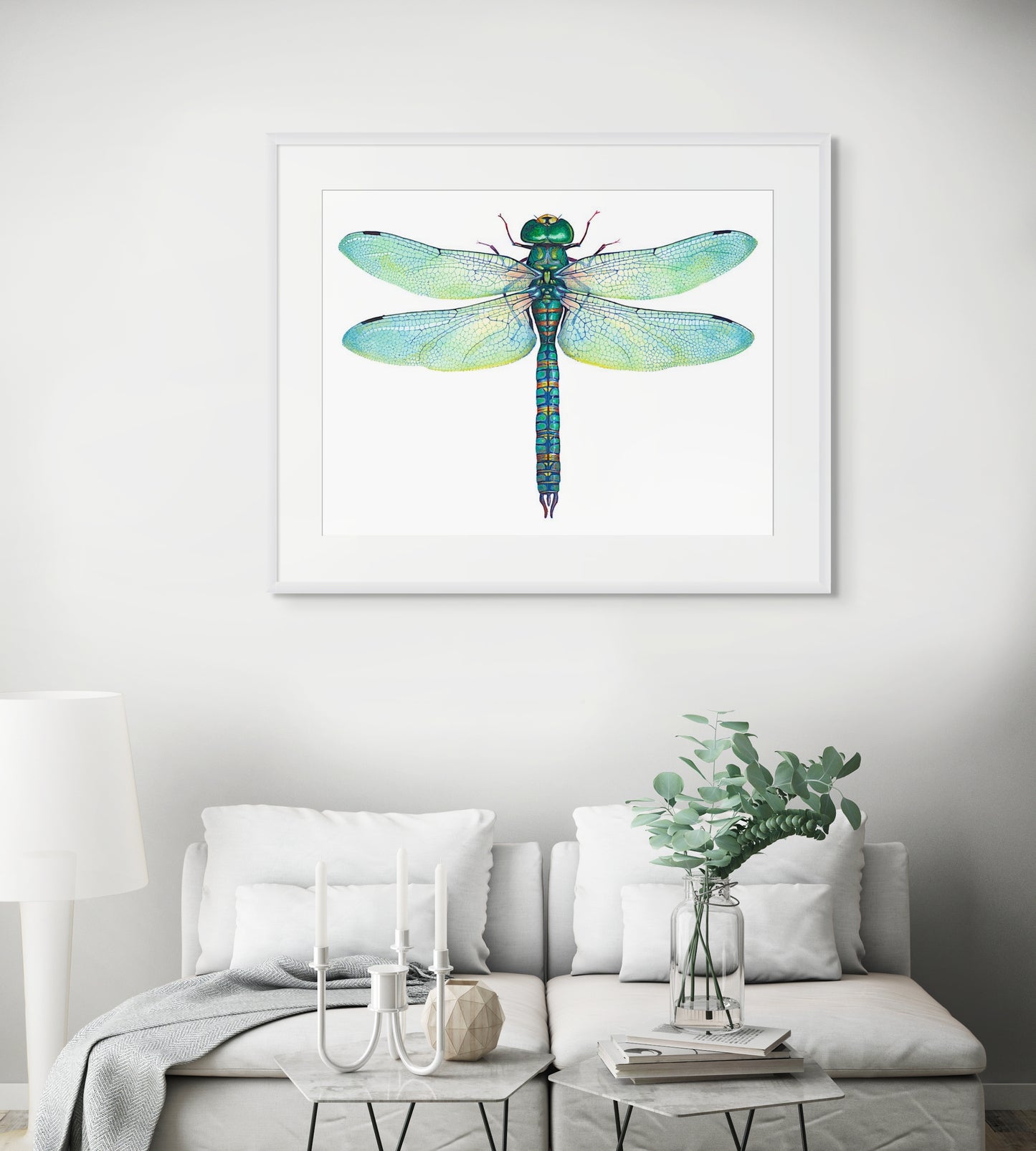 GREEN DRAGONFLY - original watercolour