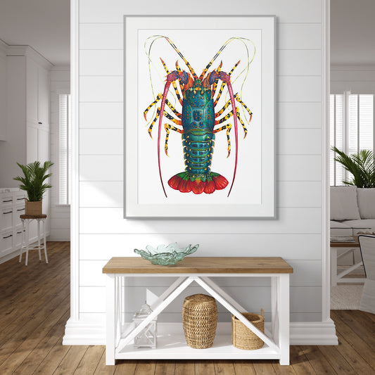 Spiny Rainbow Lobster - giclee print
