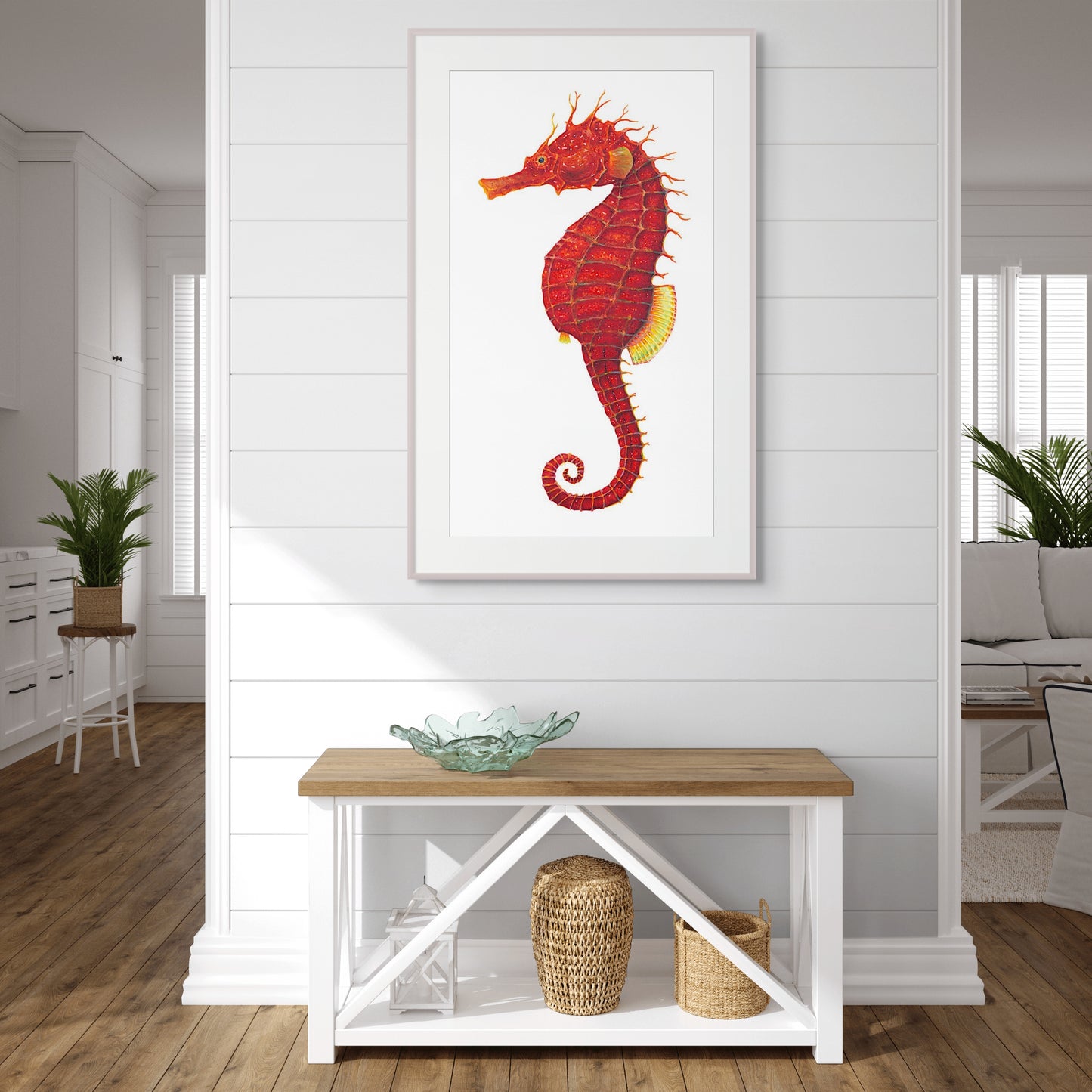Red Seahorse - giclee print