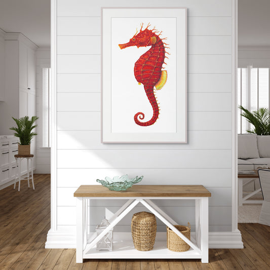 RED SEAHORSE - original watercolour