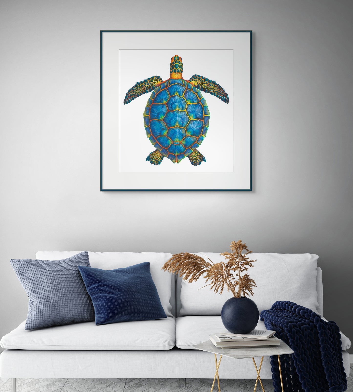 BLUE SEA TURTLE - original watercolour