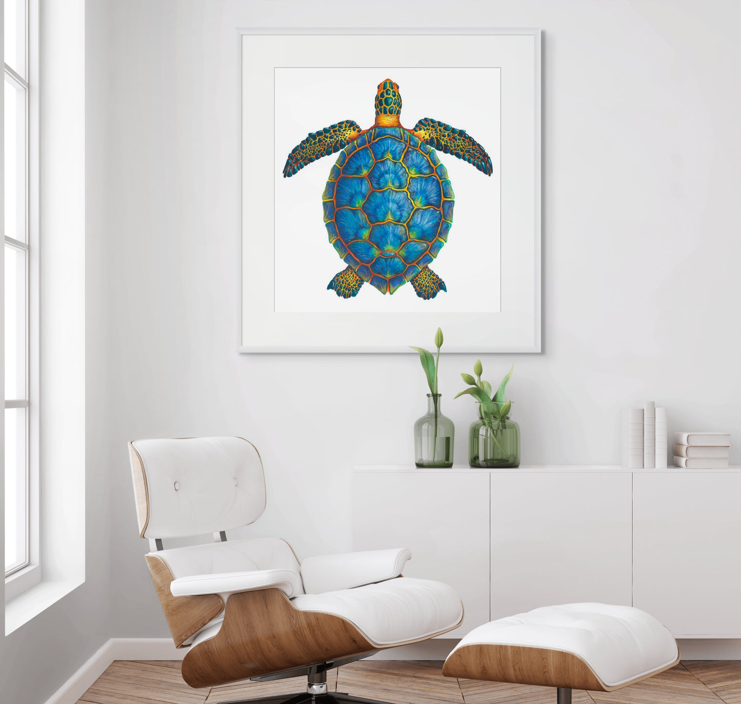 BLUE SEA TURTLE - giclee print