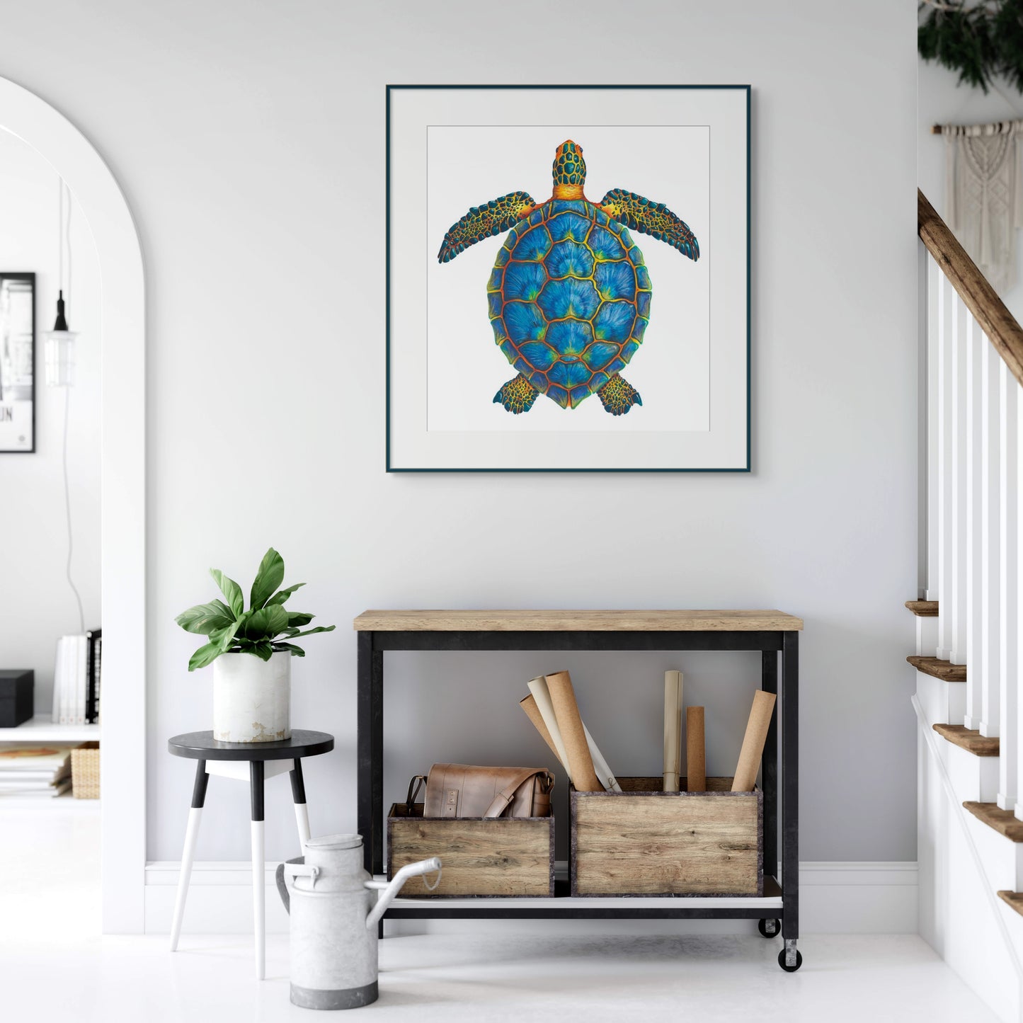 BLUE SEA TURTLE - giclee print