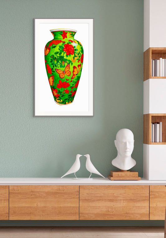 CHINESE VASE - GREEN - giclee print
