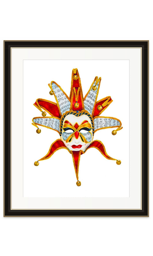 MARDI GRAS MASK - RED - giclee print
