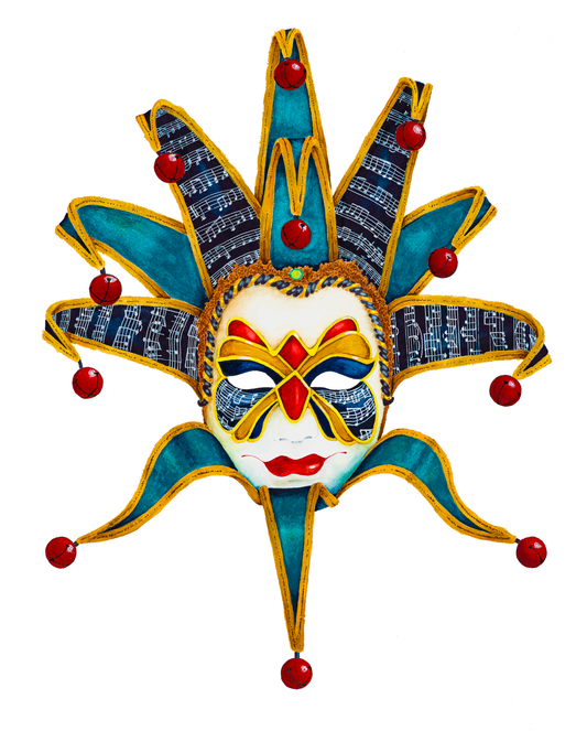 MARDI GRAS MASK - TEAL - giclee print