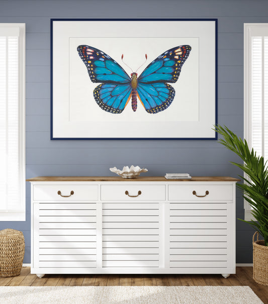 Monarch Butterfly (Blue) - giclee print