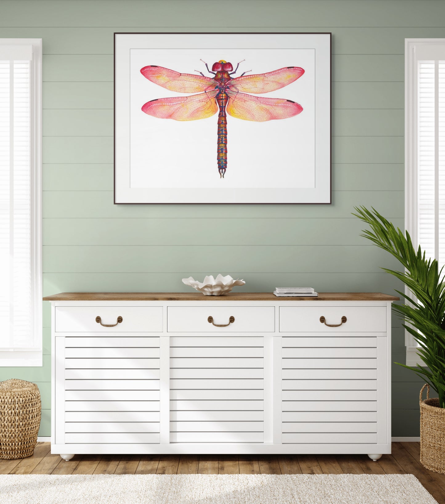 RED DRAGONFLY - original watercolour