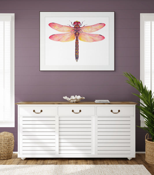 Red Dragonfly - giclee print