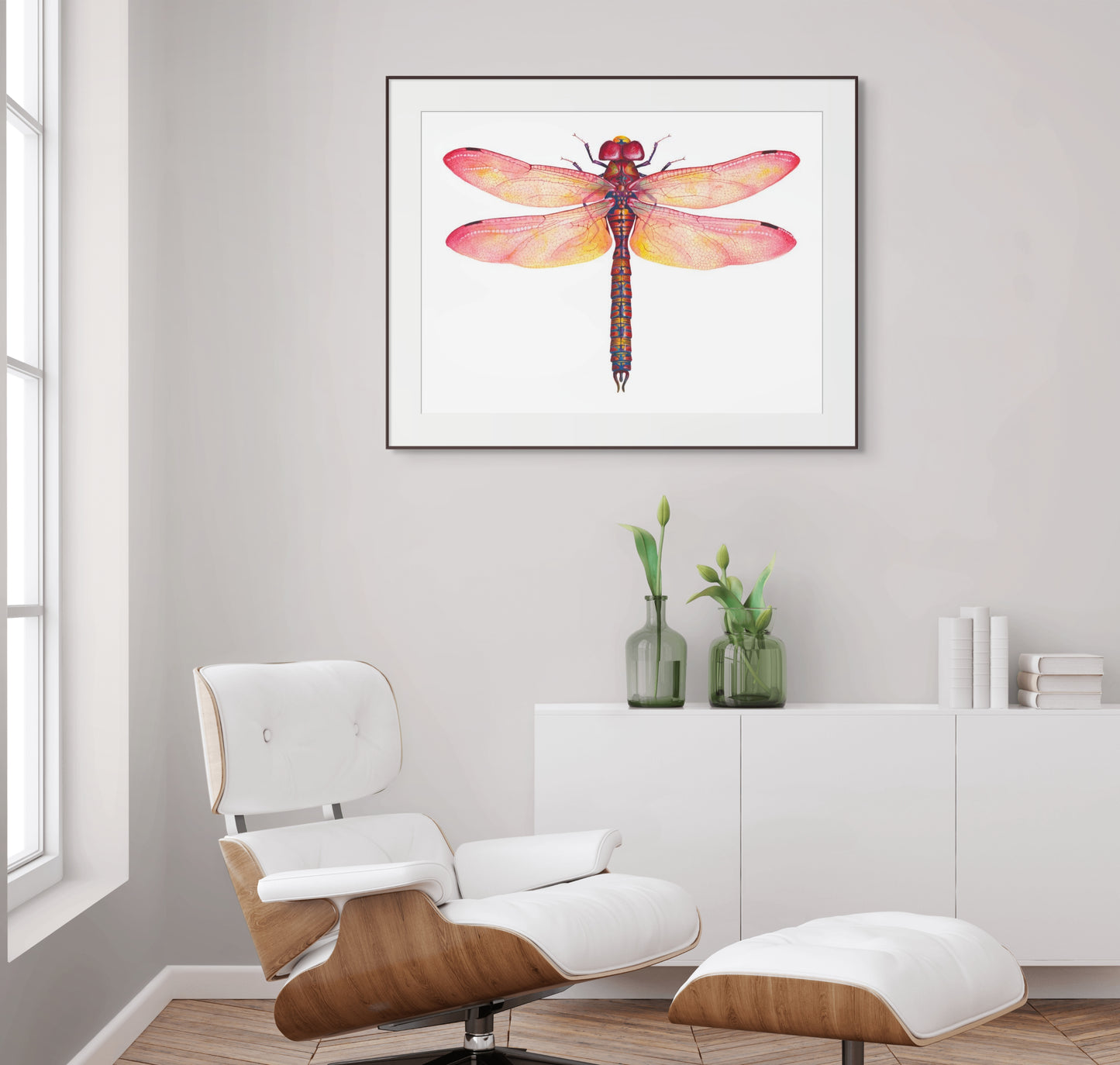 RED DRAGONFLY - original watercolour