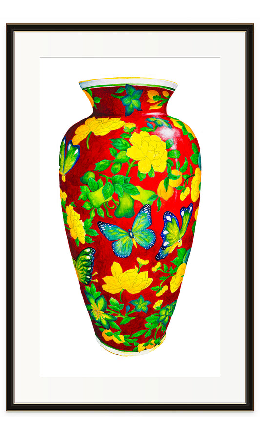 CHINESE VASE - RED - giclee print
